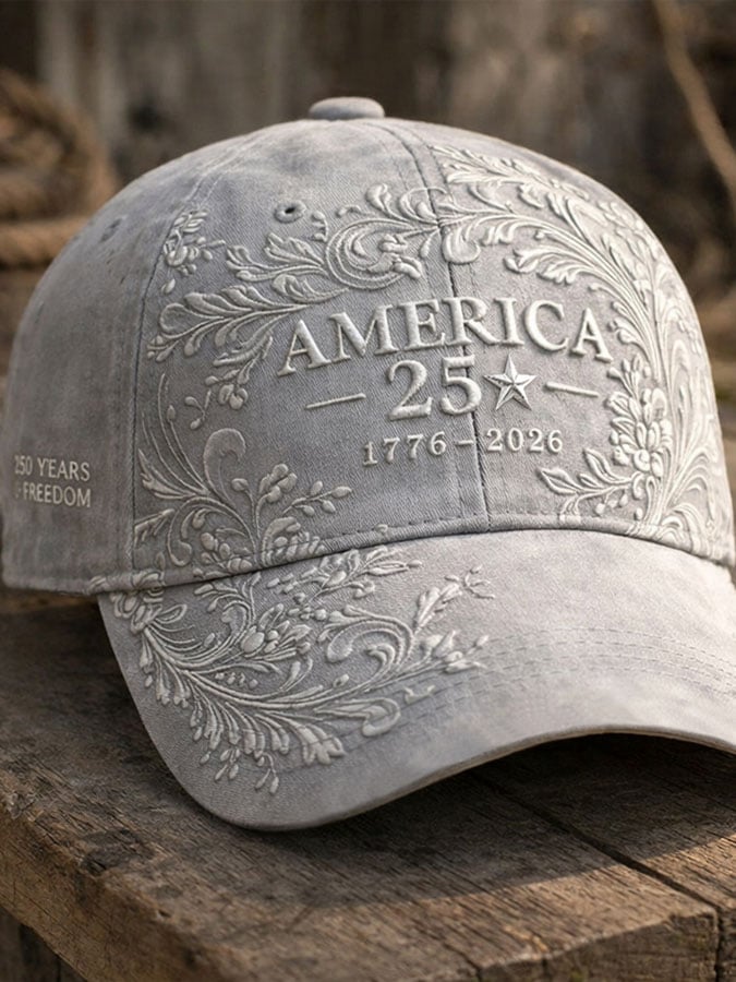 Unisex casual hat with a 250th anniversary of the United States commemorative print.