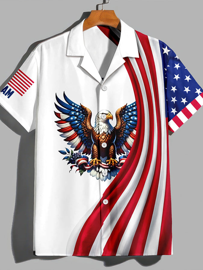 Men's 250 Years Day Printed Casual Collar Shirt