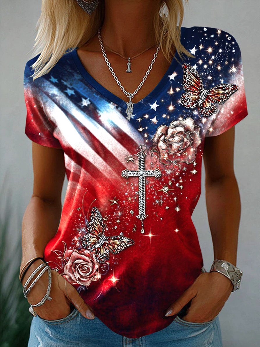 Women's Vintage Faith American Founding 250th Anniversary Short-Sleeved T-Shirt