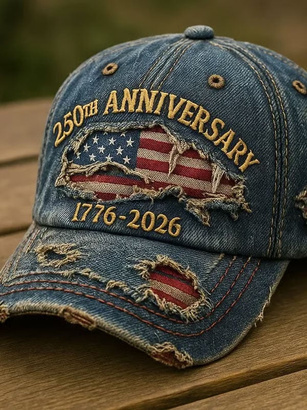 Unisex casual hat with 250th anniversary print