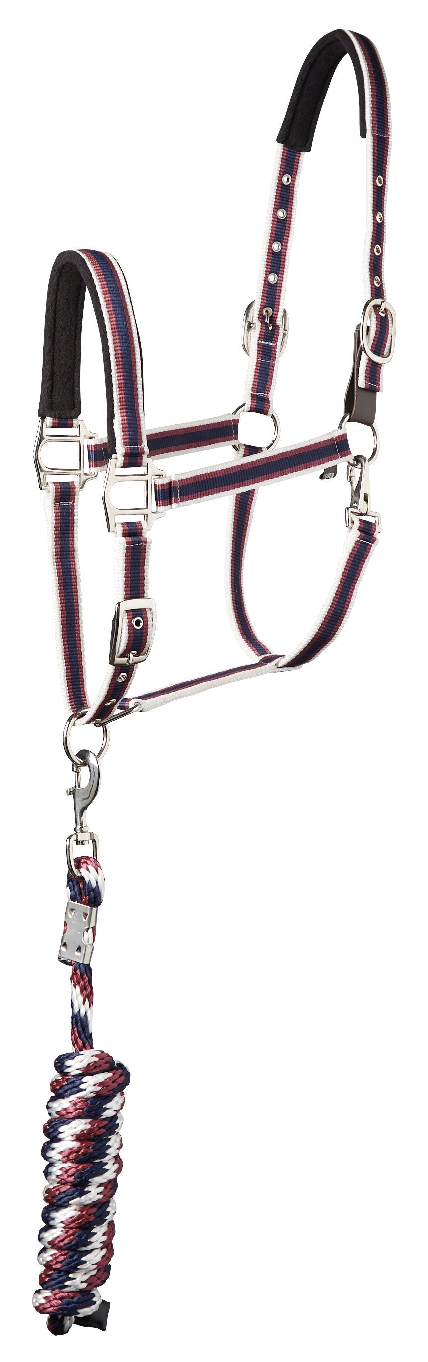 Suffolk Padded Striped Breakaway Halter & Lead