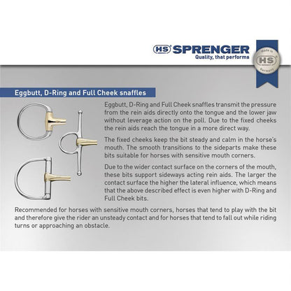 Herm Sprenger Copper Plus Double-Jointed Eggbutt Snaffle Bit (16mm)