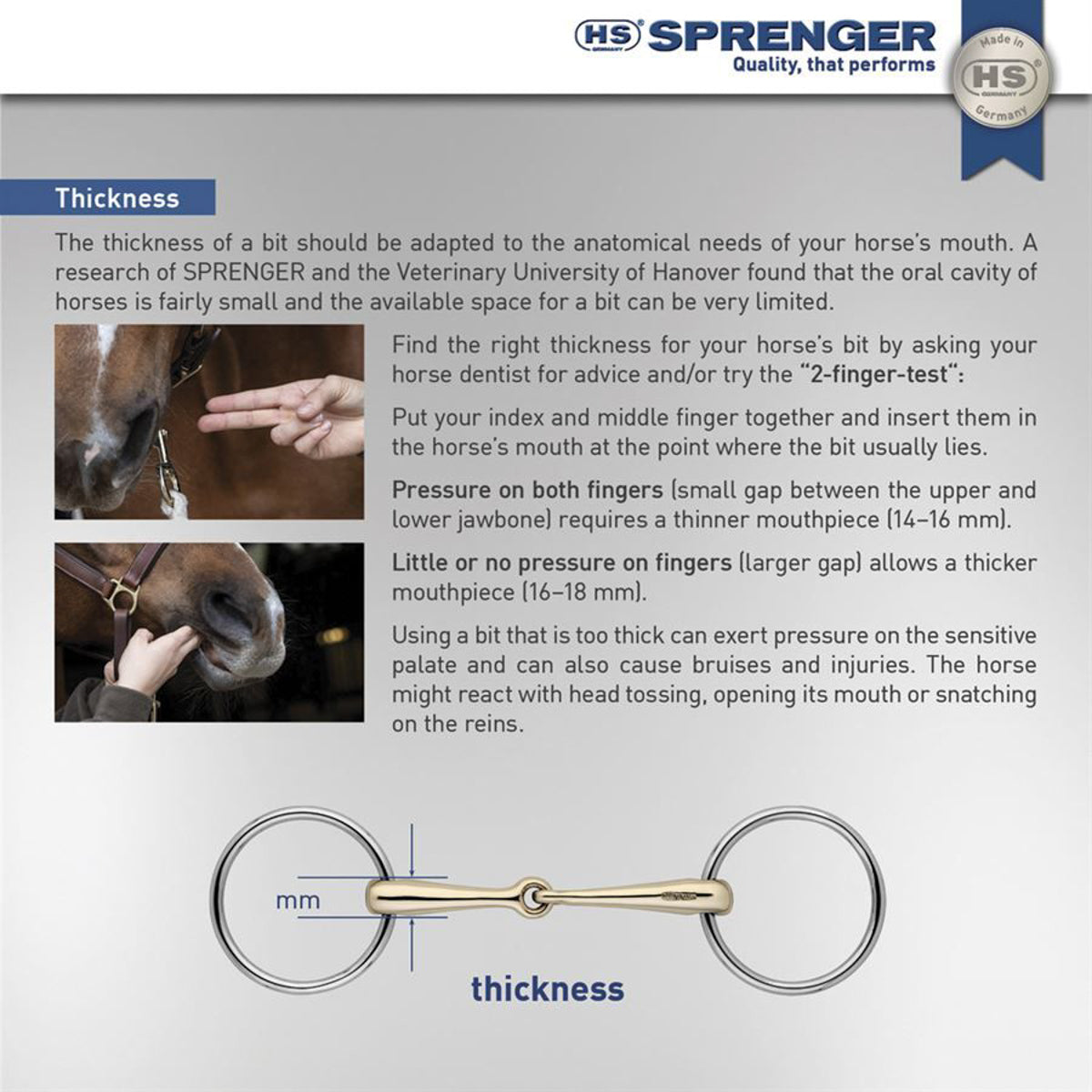 Herm Sprenger Copper Plus Double-Jointed Eggbutt Snaffle Bit (16mm)