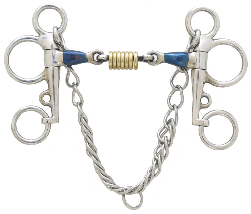 Centaur Blue Steel Double-Jointed Disc Tom Thumb Pelham Bit