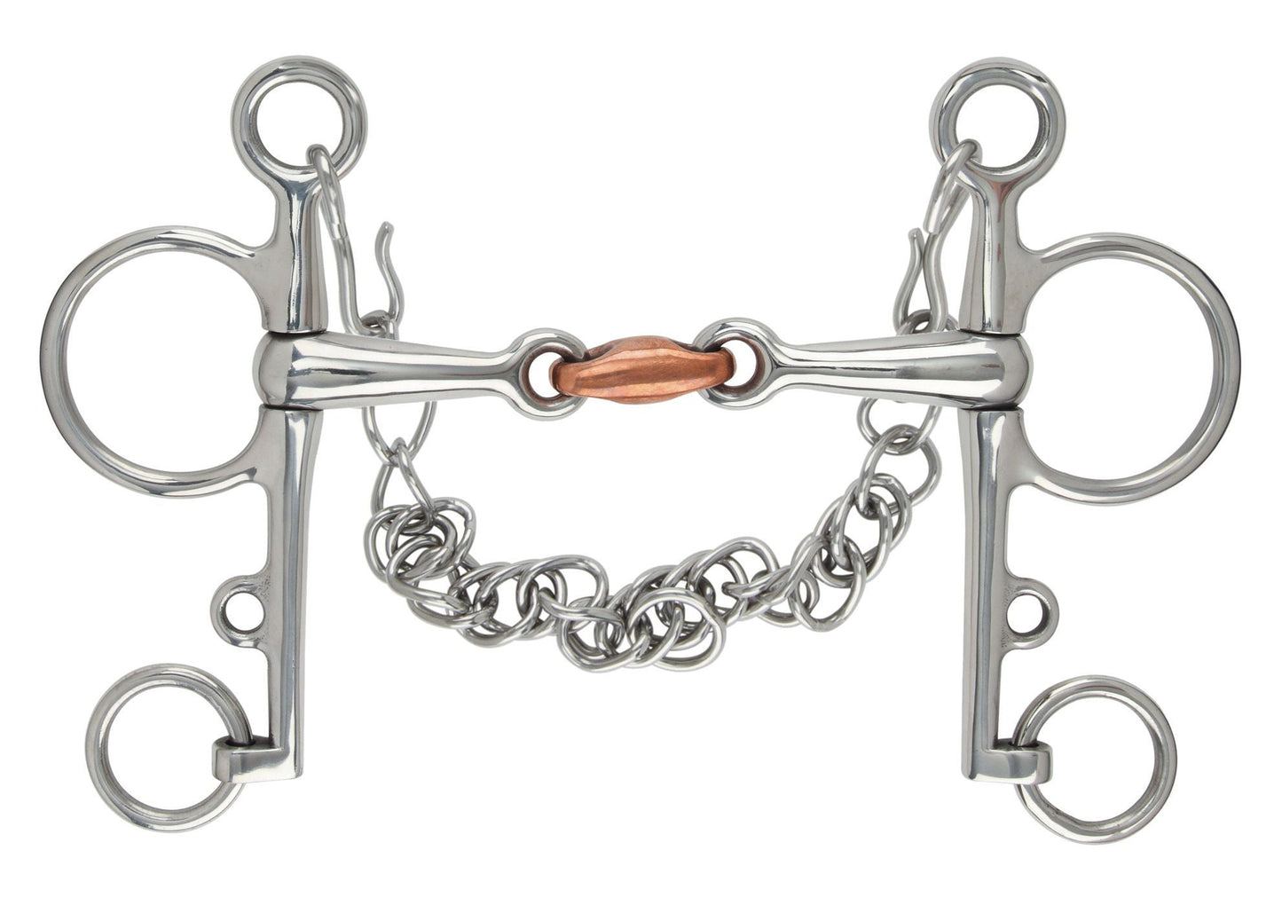 Shires Double-Jointed Pelham Bit with Copper Lozenge