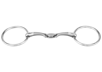 Herm Sprenger Satinox Double-Jointed Loose Ring Snaffle Bit with 14mm Mouth/70mm Rings