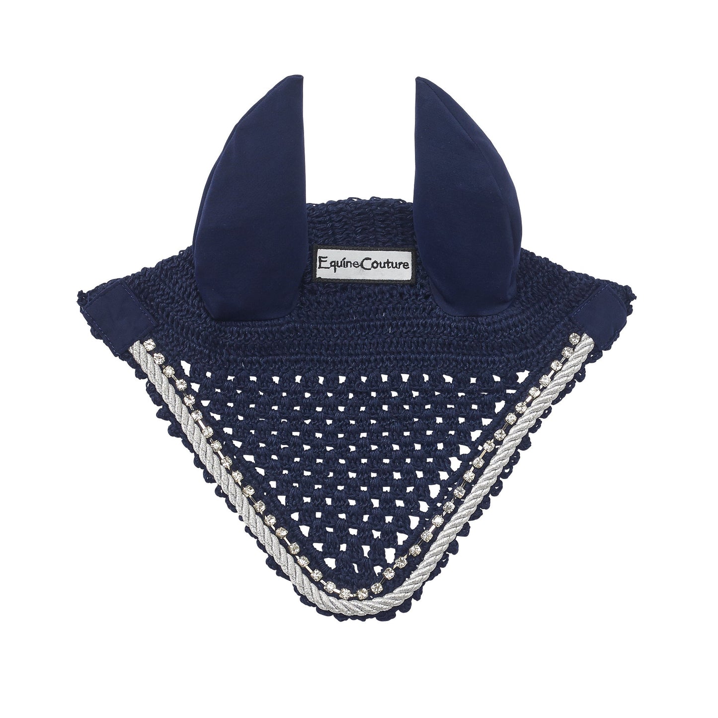 Equine Couture Fly Bonnet with Piping and Crystals