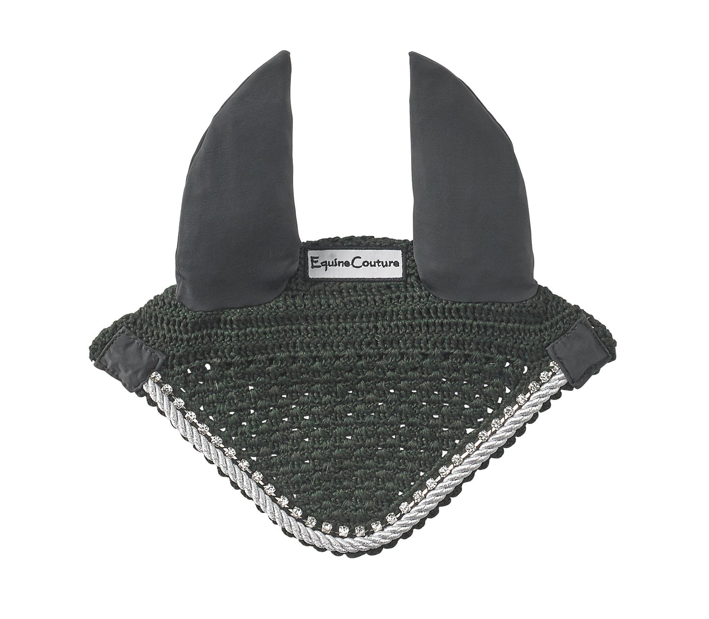 Equine Couture Fly Bonnet with Piping and Crystals