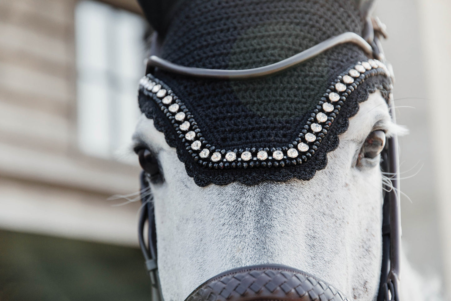 Kentucky Horsewear Wellington Big Stone & Pearl Fly Veil