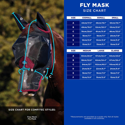 WeatherBeeta ComFiTec Fine Mesh Fly Mask with Ears and Nose