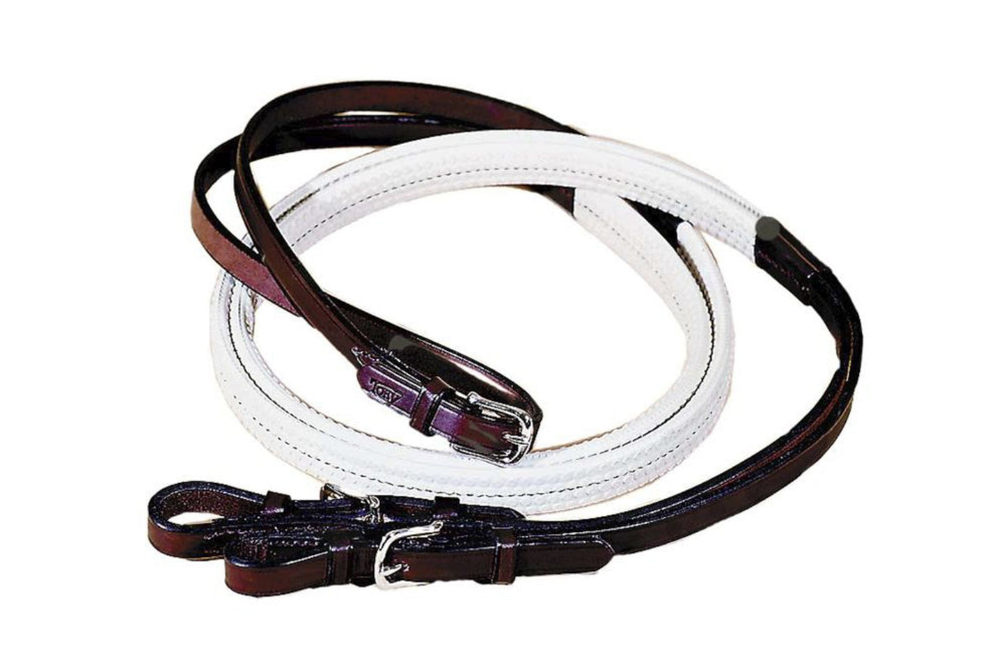 Tory Leather Company Rubber Grip Leather Reins with Buckle Ends