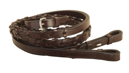 Tory Leather Company 5/8" x 72" Laced Reins with Hook Stud Ends