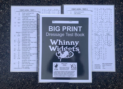 Whinny Widgets Big Print Dressage Test Book (2023-2027)