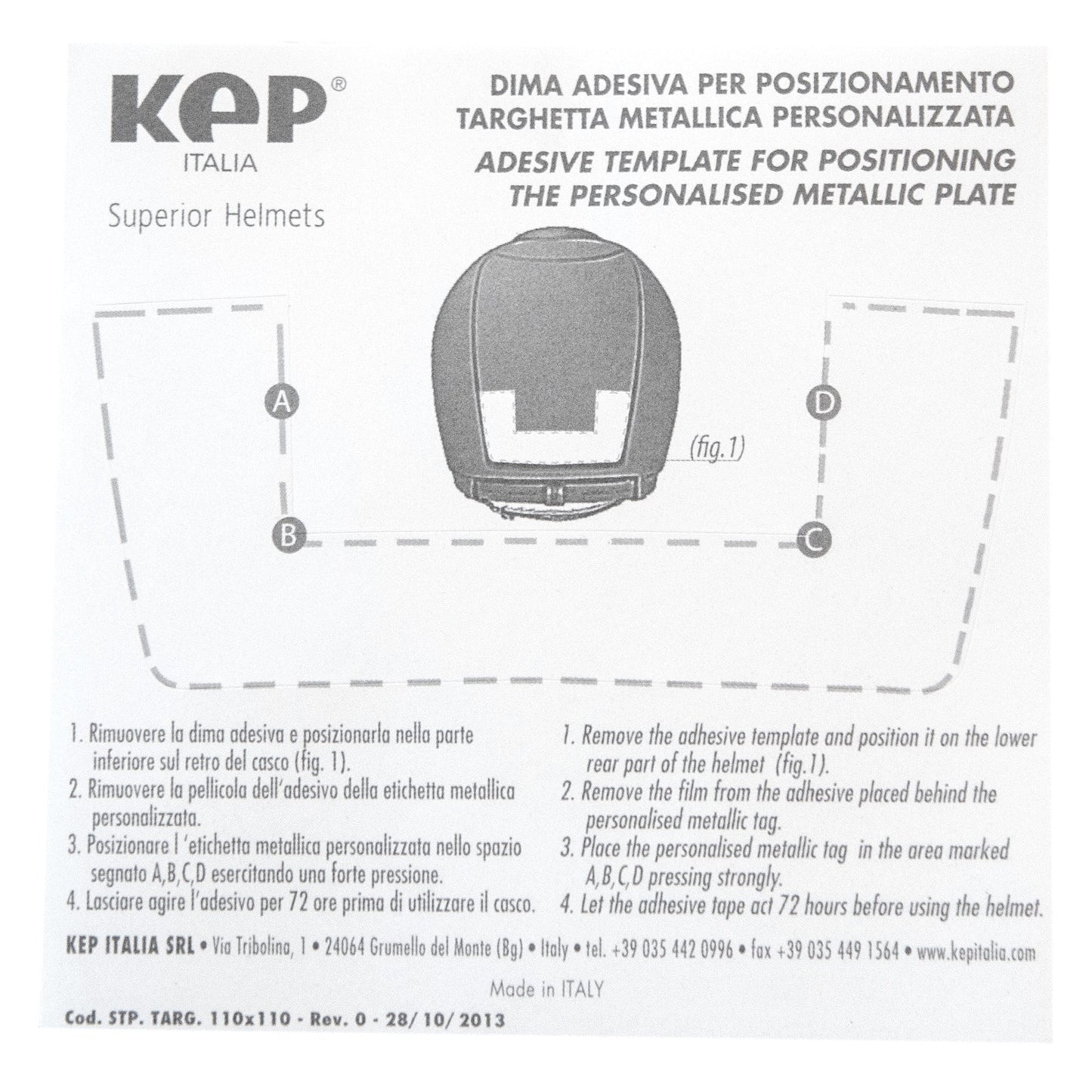 KEP Italia Engraved Name Tag