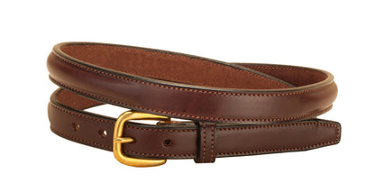 Tory Leather 3/4" Raised Belt with Brass Buckle & Nameplate Space