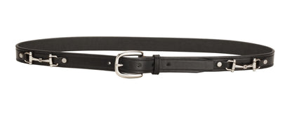 Tory Leather 1" Snaffle Bit Belt with Nickel Snaffle Bits & Buckle
