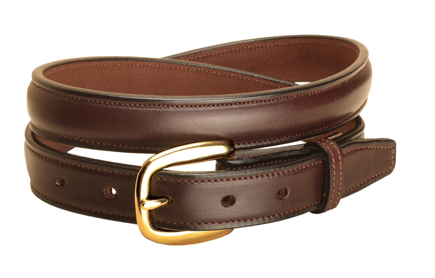 Tory Leather 1" Raised Belt with Brass Buckle