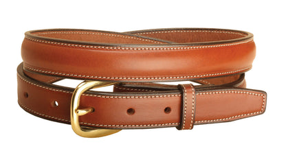 Tory Leather 1" Raised Belt with Brass Buckle
