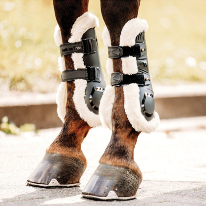 Back on Track Airflow Tendon Boots with Faux Fur