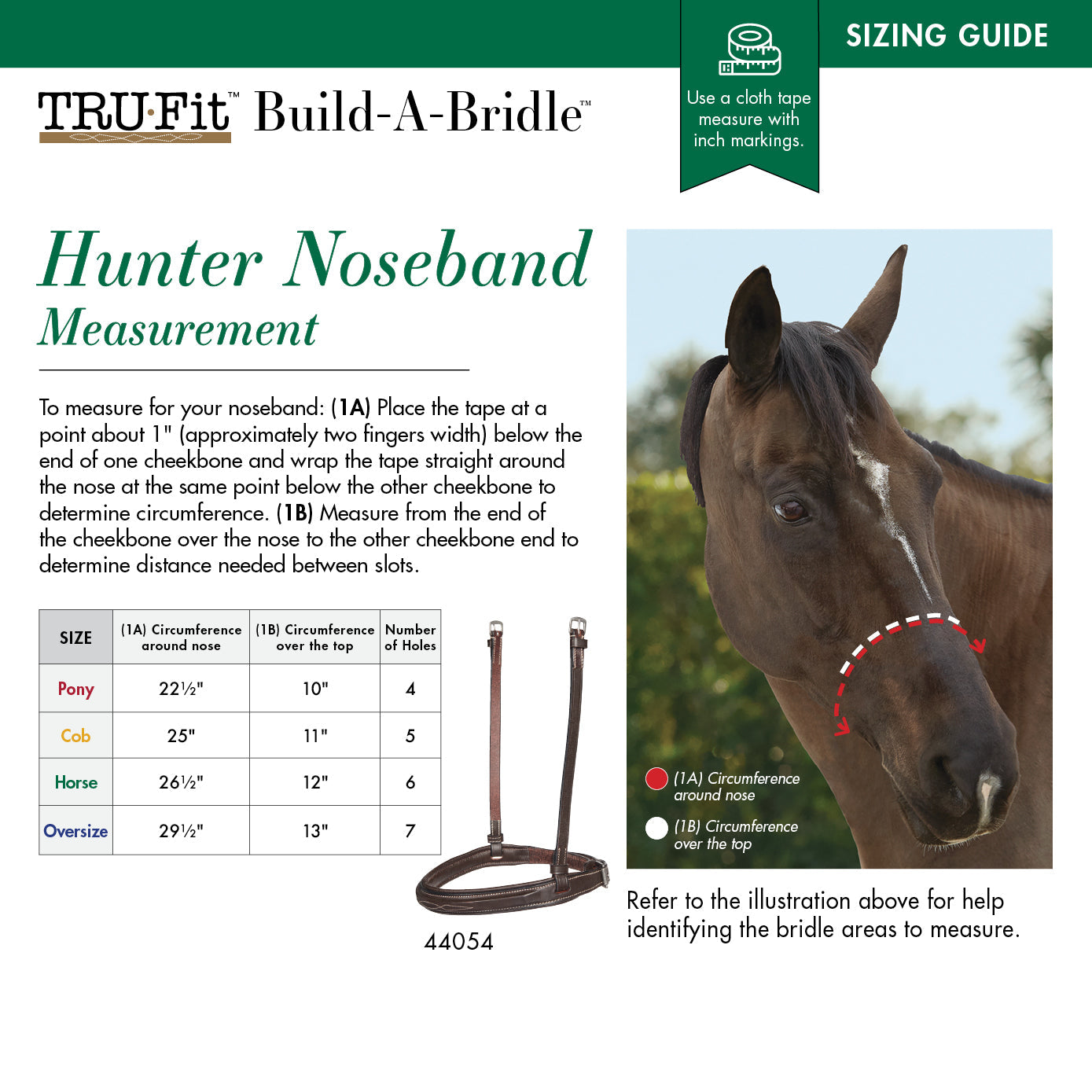 TRU-Fit Build-A-Bridle Fancy-Stitched Hunter Noseband
