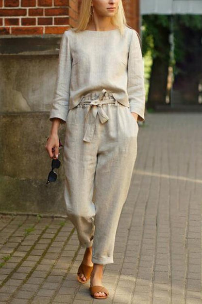 Women's Solid Color Fashion Leisure Suit Two-piece Set Suit