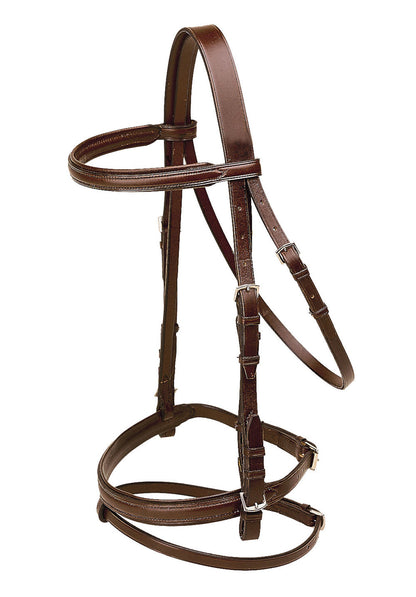 Tory Leather Company Deluxe Padded Dressage Bridle with Buckle Bit Ends