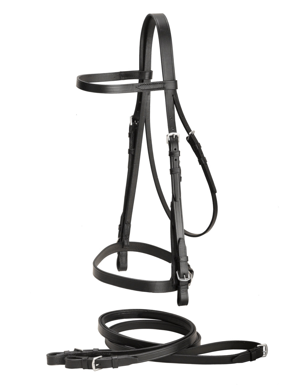 Tory Leather Company 1/2" Flat English Bridle with Flat Reins