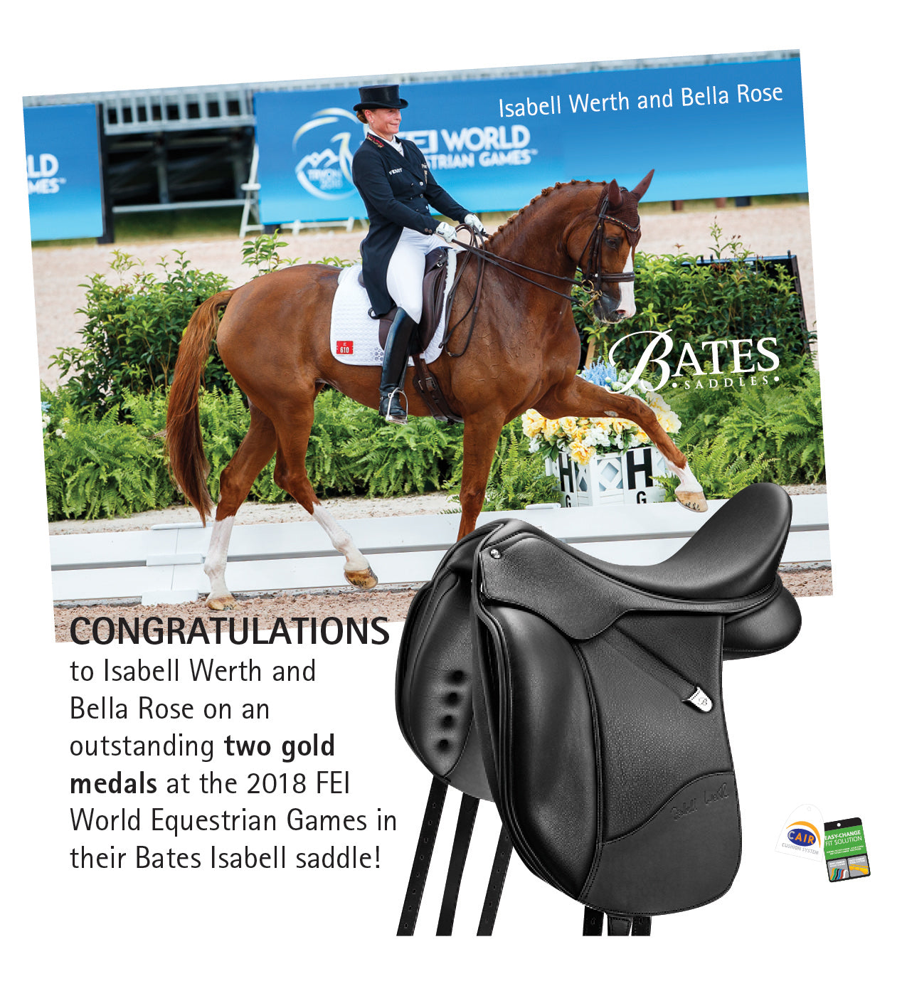 Bates Isabell Luxe Leather Dressage Saddle