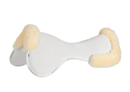 Acavallo Memory Foam Suede Close Contact Half Pad with Sheepskin