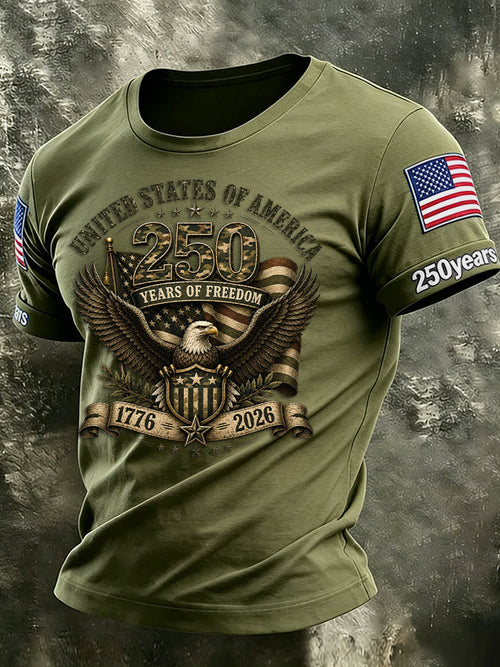 Men'S America Flag Printed Casual T-Shirt