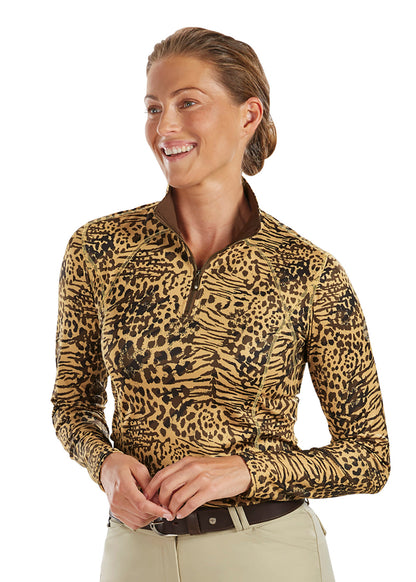 DS Ladies’ Meredith Print Quarter-Zip Shirt