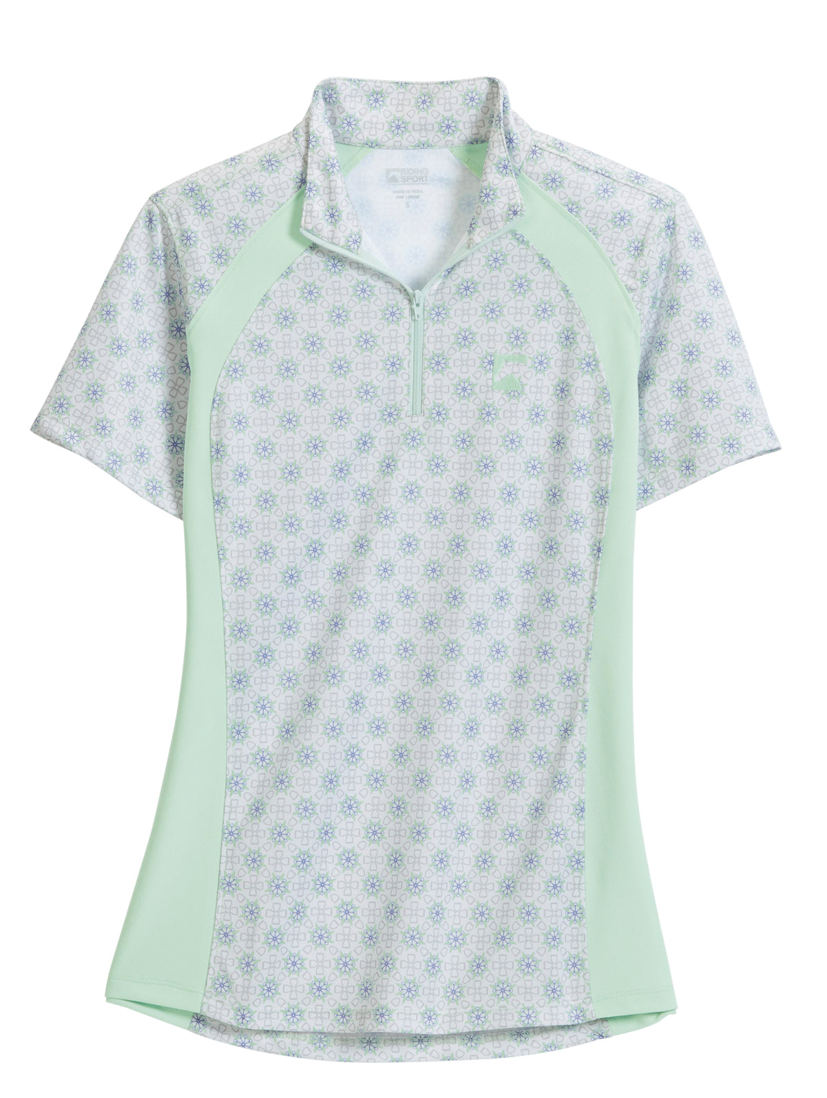 Riding Sport Ladies’ Airflow Quarter-Zip Print Short Sleeve Shirt