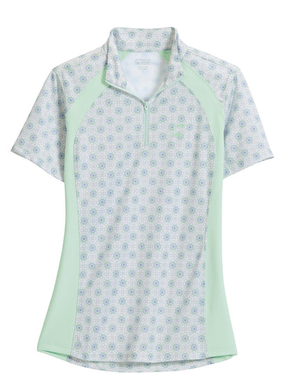 Riding Sport Ladies’ Airflow Quarter-Zip Print Short Sleeve Shirt