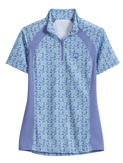 Riding Sport Ladies’ Airflow Quarter-Zip Print Short Sleeve Shirt