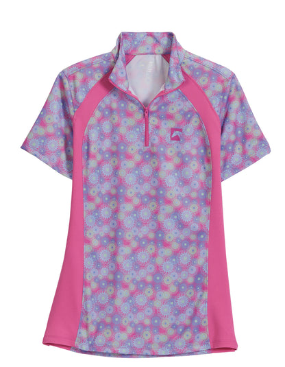 Riding Sport Ladies’ Airflow Quarter-Zip Print Short Sleeve Shirt