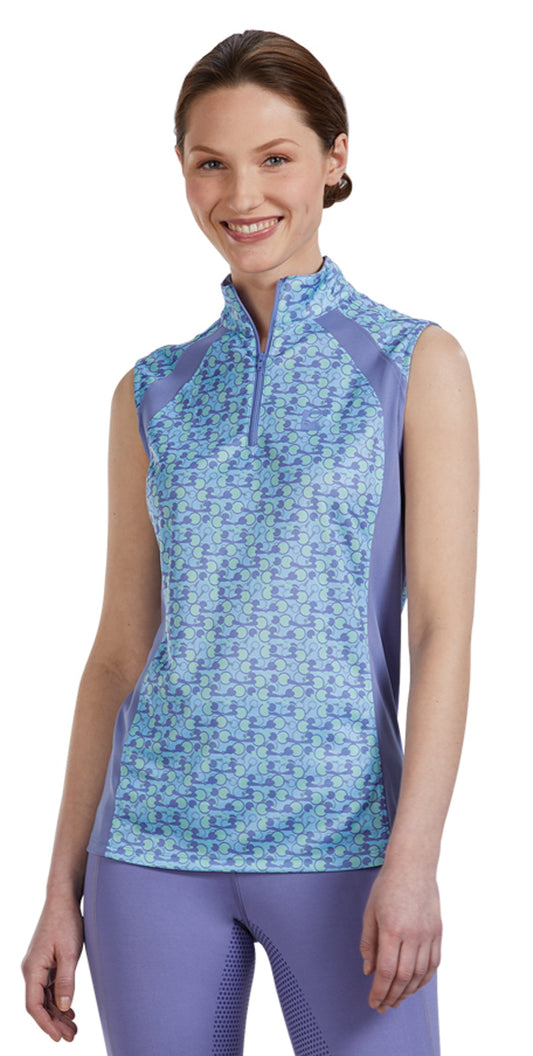 Riding Sport Ladies’ Airflow Quarter-Zip Print Sleeveless Shirt
