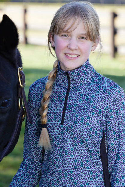 Kerrits Kids’ Rail Side Quarter-Zip Tech Top