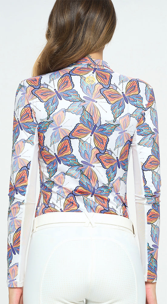 Dancing Equestrian Ladies’ Spring Butterfly Long-Sleeve Shirt