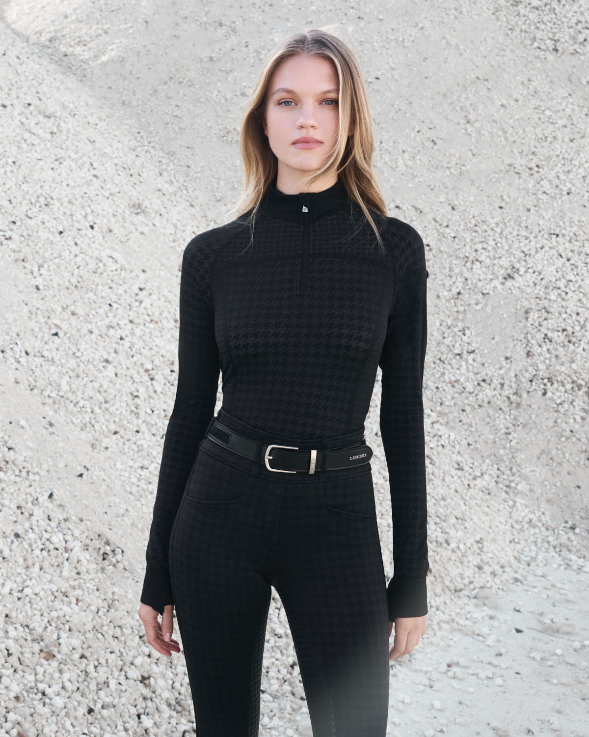 LeMieux Ladies' Aspen Houndstooth Quarter-Zip Top