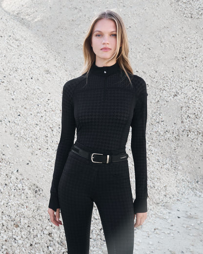 Ladies' Aspen Houndstooth Quarter-Zip Top