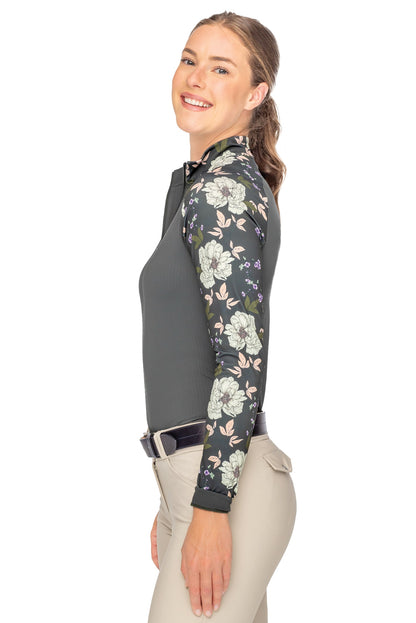Kastel Denmark Ladies’ Sondra Quarter-Zip Long-Sleeve Raglan Shirt