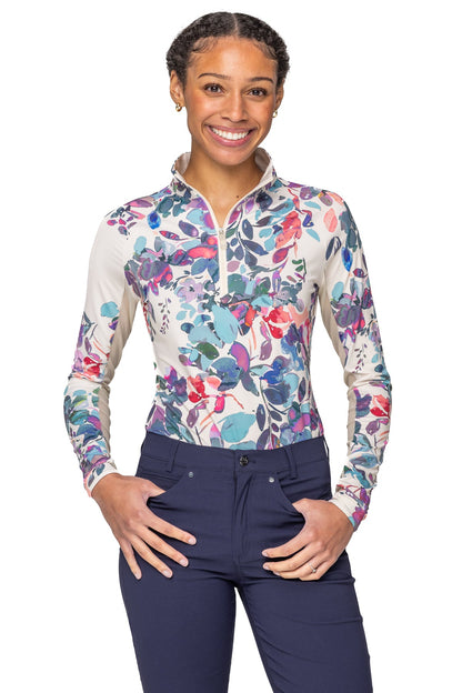 Kastel Denmark Ladies’ Quarter-Zip Long-Sleeve Shirt "Josephina"