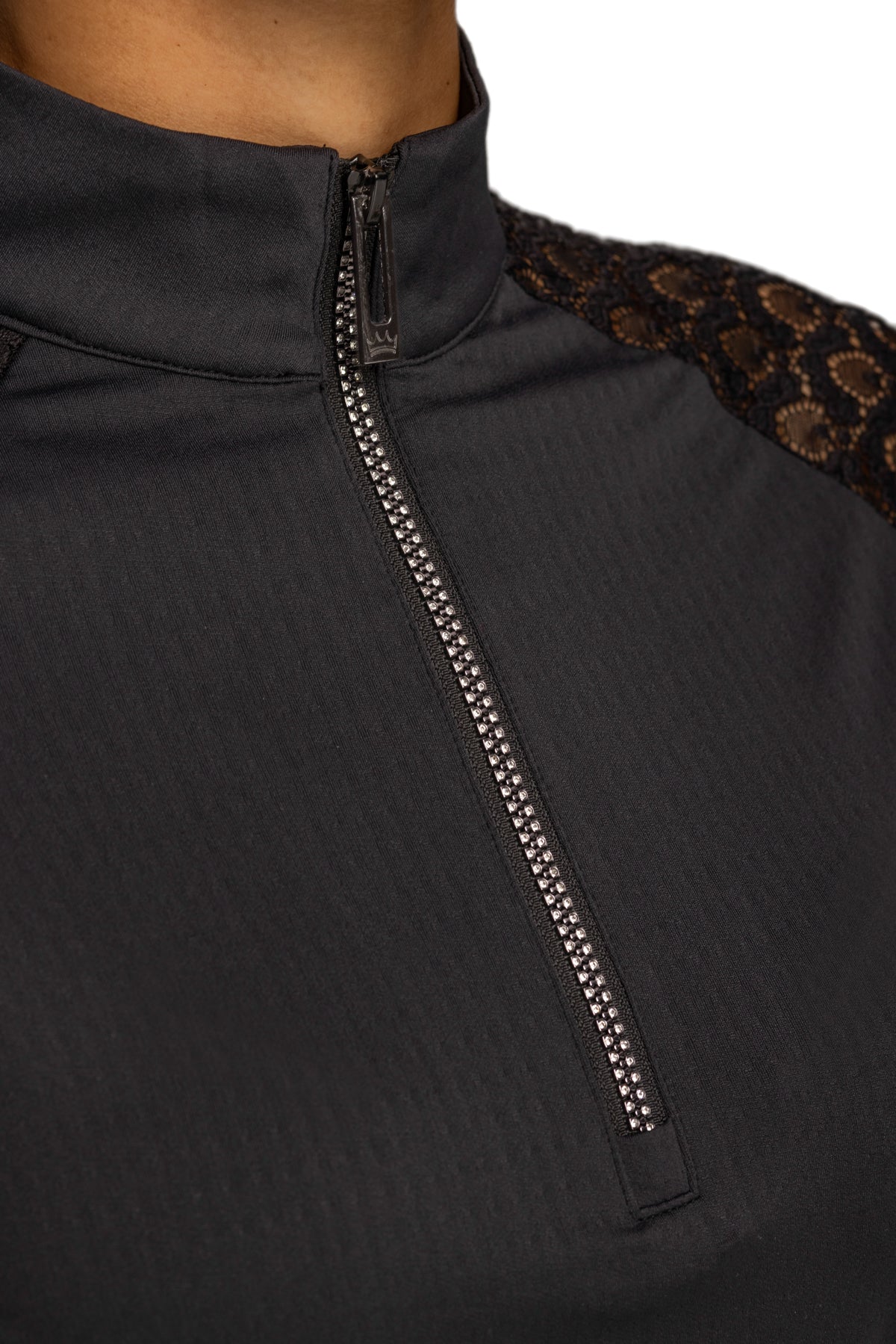 Kastel Denmark Ladies’ Lace Quarter-Zip Cap Sleeve Shirt "Corrine"