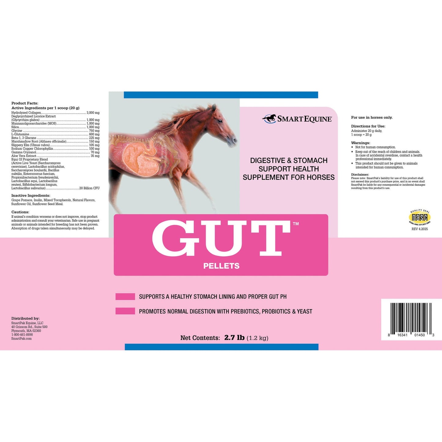 GUT Pellets by SmartEquine - 2.7 lbs