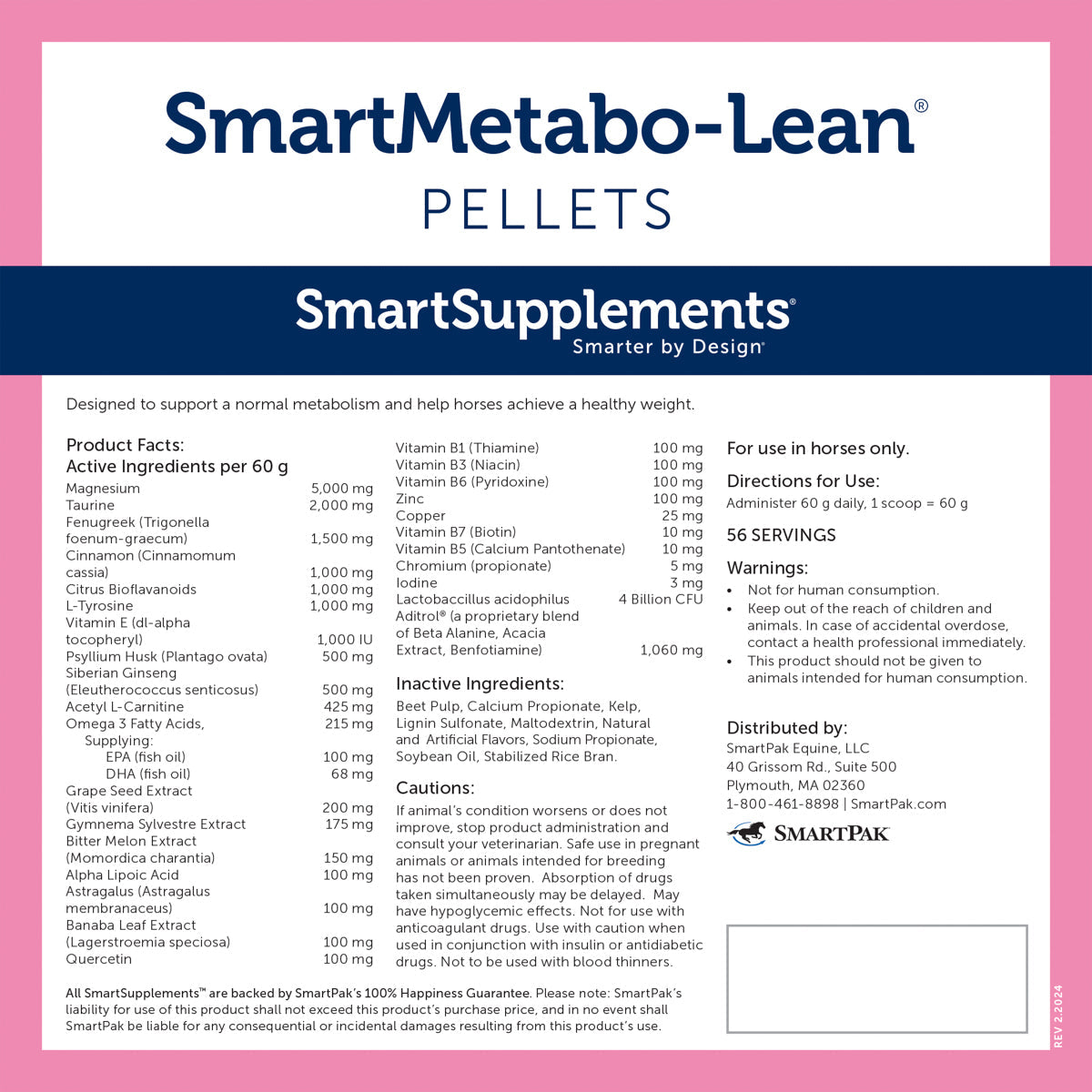 SmartEquine SmartMetabo-Lean Pellets - 7.5 lbs.