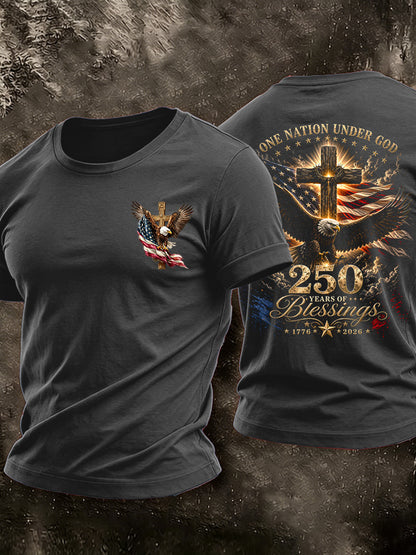 Men'S American Flag Faith Printed Casual T-Shirt