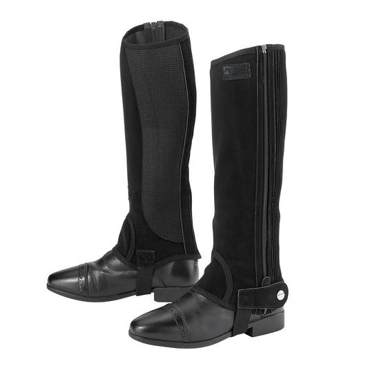 Riding Sport Adults’ Synthetic Suede Half Chaps with Silicone Grip Patches