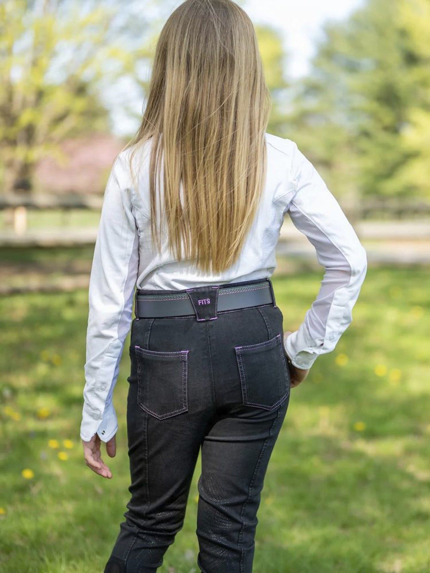 FITS Girls’ Denim Tread Knee-Patch Breech