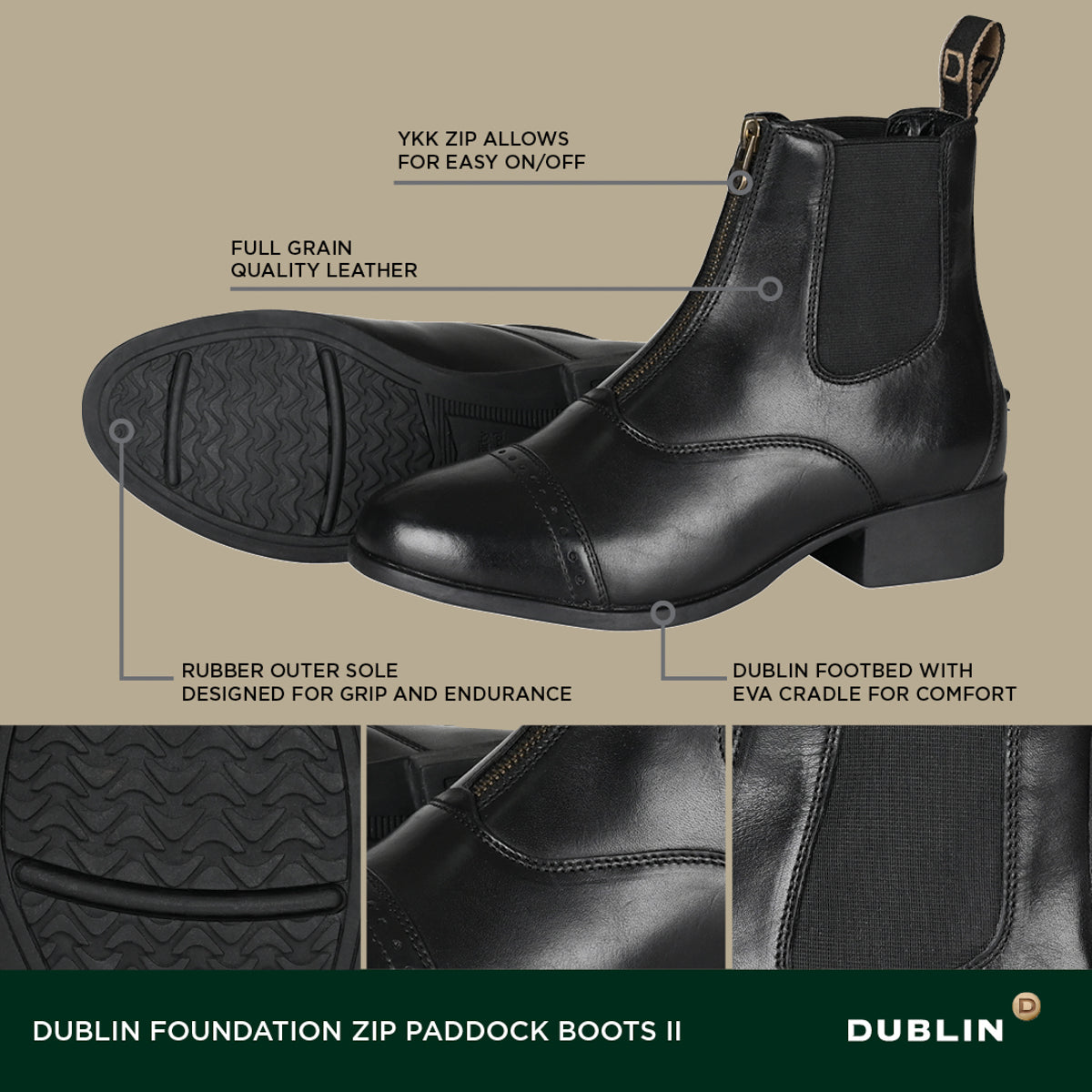 Dublin Ladies’ Foundation Zip Paddock Boots II
