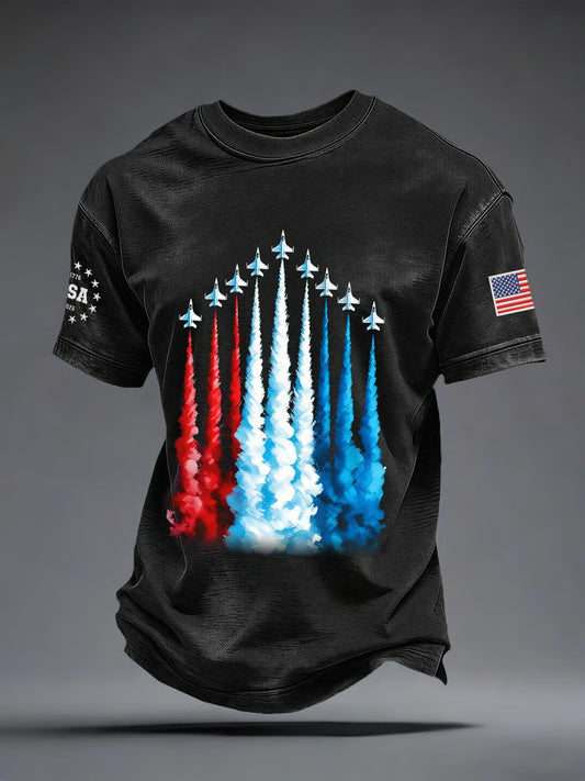 Men'S Independence Day Flag Printed T-Shirt